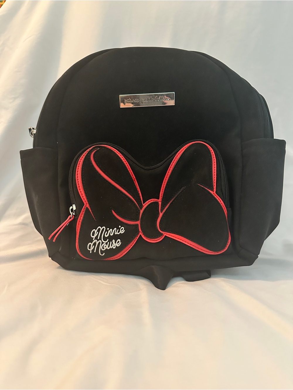 Petunia Pickle Bottom Black Minnie Mouse Bow Accent Backpack